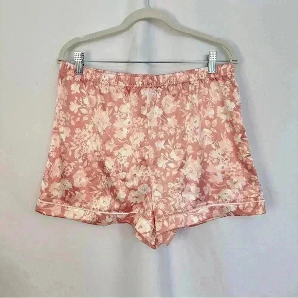 BCBG Maxazria Sleepwear‎ Short Set Large Washy Shadow Floral Pink Floral Satiny - Picture 7 of 10